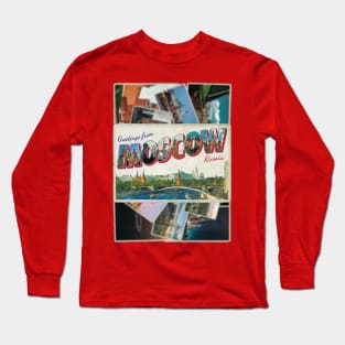 Greetings from Moscow in Russia Vintage style retro souvenir Long Sleeve T-Shirt